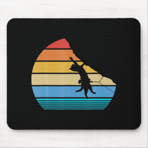 Retro Cat Climbing Meowtain Vintage Kitty Gift Roc Mouse Pad