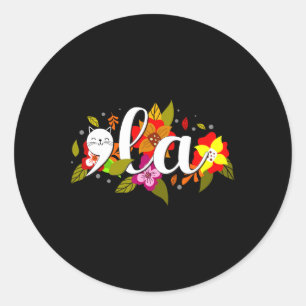Retro Cat Comma La Floral Kamala Harris President  Classic Round Sticker