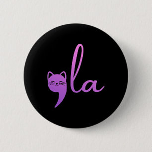 Retro Cat Comma La Kamala Harris For President 202 2 Inch Round Button