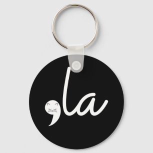Retro Cat Comma La Kamala Harris For President 24 Keychain