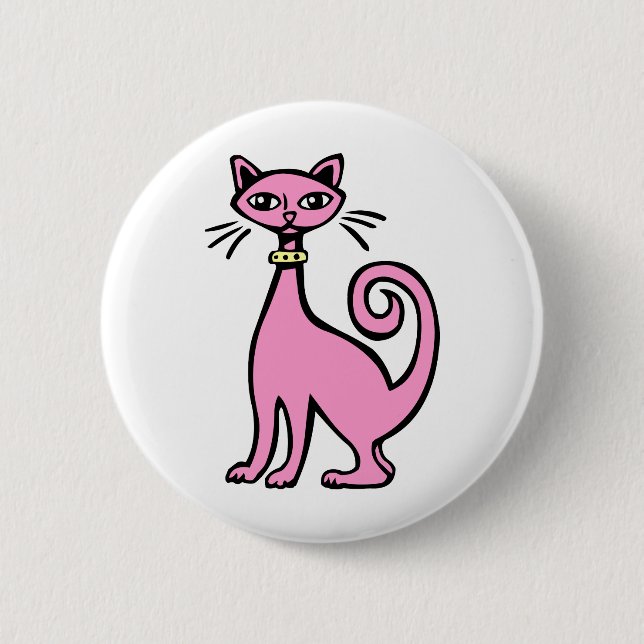 Retro Cat - Customized 2 Inch Round Button (Front)