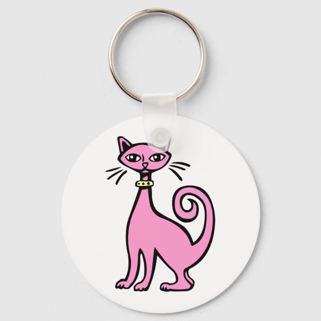 Retro Cat - Customized Keychain (Front)