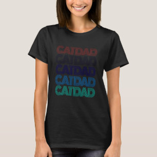 Retro CAT DAD Lover Ramen Pawsome Mom Rescue Purr T-Shirt