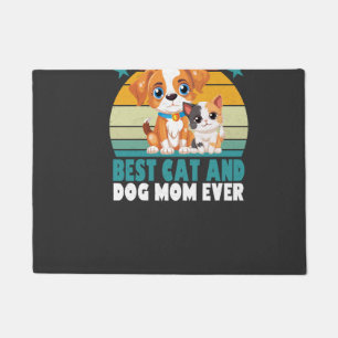 Retro Cat Dog Mom Cat Mama Furmama Puppy Kitty Mot Doormat