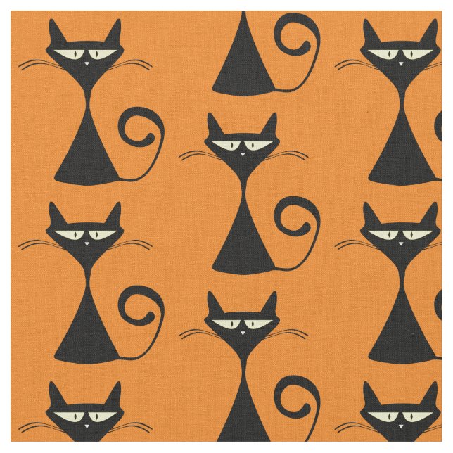 Retro Cat Fabric (Close Up)