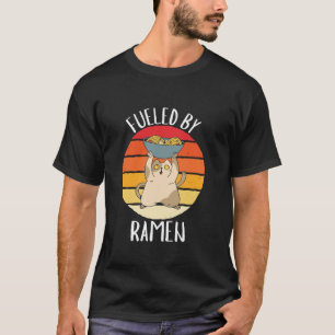 Retro Cat Fuelled By Ramen Vintage Ramen Food Love T-Shirt