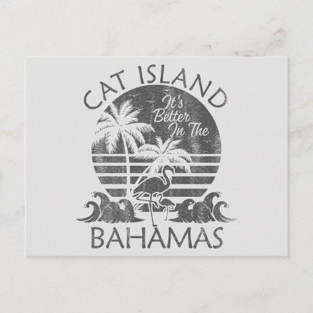 Retro Cat Island Bahamas Carte postale Vacances Cr (Devant)