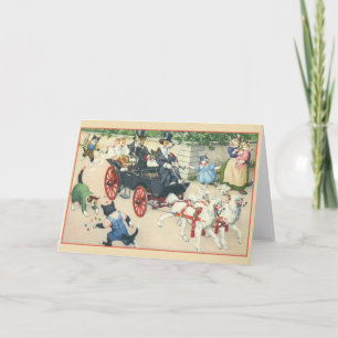 Retro Cat Marriage Wedding Card