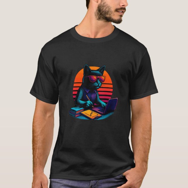 Retro Cat Models Solutions Operations Research Ana T-Shirt (Front)