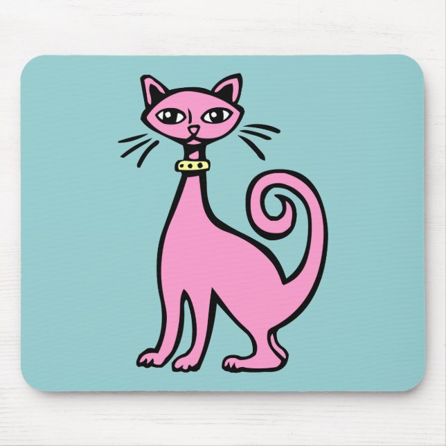 Retro Cat Mouse Pad (Front)