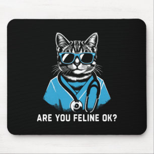 Retro Cat Nurse Gifts Nurse Week Gifts Men Women F Mouse Pad
