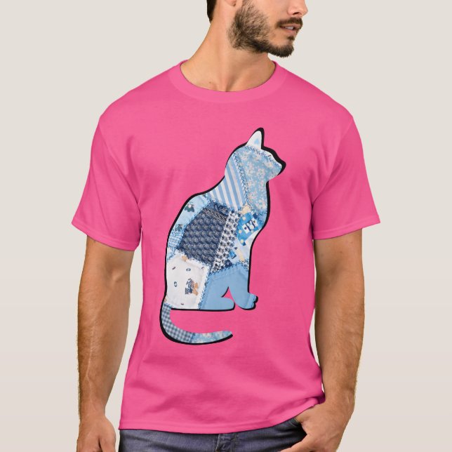 Retro Cat Patchwork vintage T-Shirt (Front)
