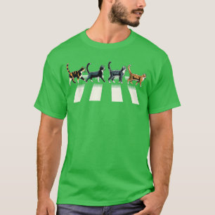Retro Cat Rock and Roll Music Gift Men Women Funny T-Shirt
