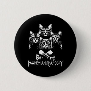 Retro Cat Rock Music Concert Band Men Kids Women F 2 Inch Round Button