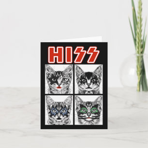 Retro Cat Rock Music Concert Band Men Kids Women F Card