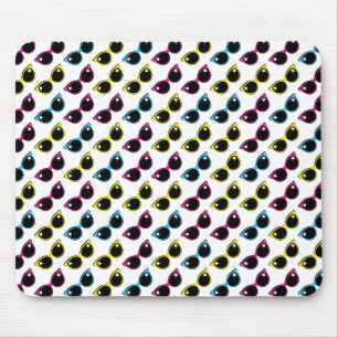 Retro Cat Sunglasses Pattern Mouse Pad