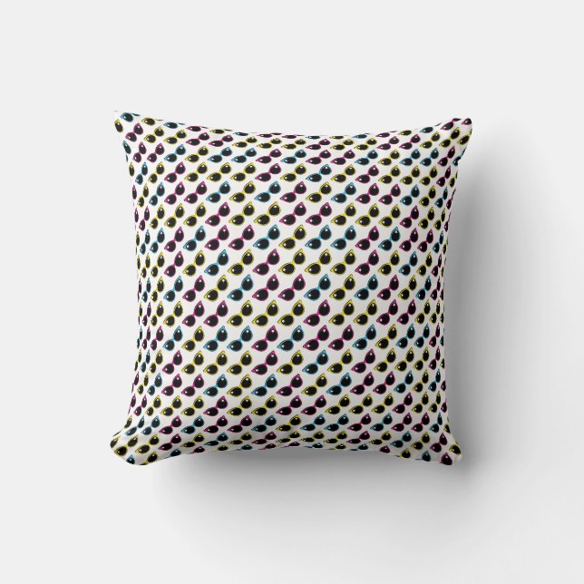 Retro Cat Sunglasses Pattern Throw Pillow (Front)
