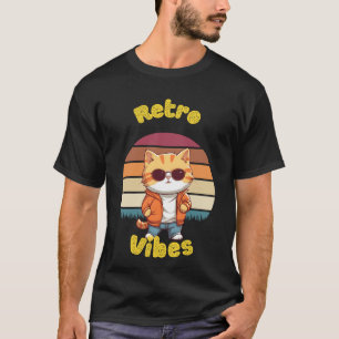 Retro Cat Vibes - Cool 70s Inspired Cat T-Shirt