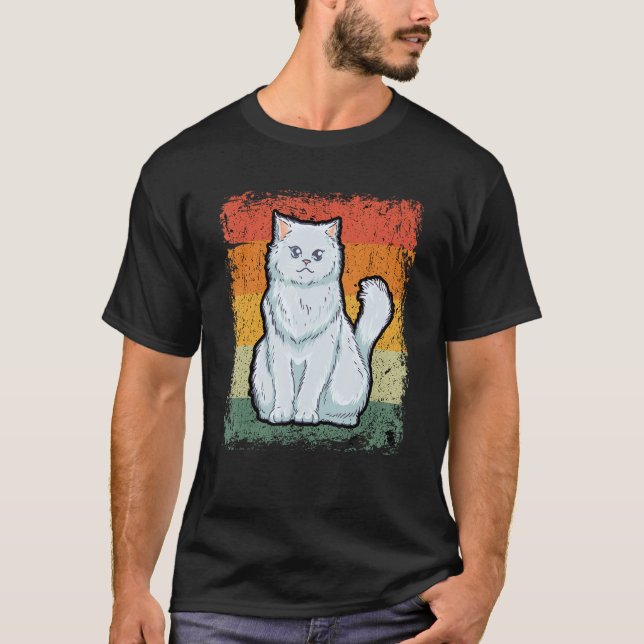 Retro Cat  Vintage Persian Cat T-Shirt (Front)