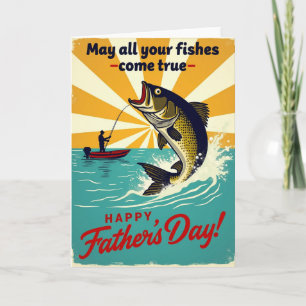 Retro Catch Fathers Day Card