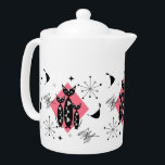 Retro Cats Atomic Starburst Modern Mid Century<br><div class="desc">A super cute pattern of black cats,  atomic starbursts and abstract shapes inspired by retro mid century designs in on lovely tones of pink,  black,  white and grey.</div>