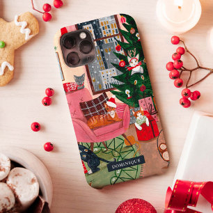 Retro cats Christmas  iPhone 11 Case