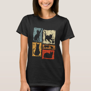 Retro Cats Every Day Habits Graphic for Cat Dad an T-Shirt
