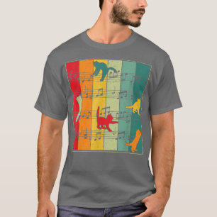 Retro Cats Music Cat Lover Musicians T-Shirt