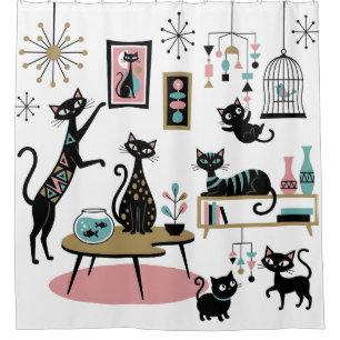 Retro Cats Vintage Mid Century Modern Atomic Cute
