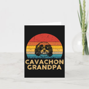 Retro Cavachon Grandpa Dog Lover Paw Dad Fathers D Card