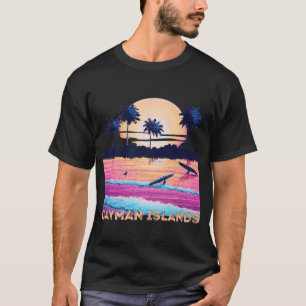 Retro Cayman Islands Caribbean Souvenir Surf T-Shirt