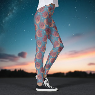 Retro Celestial Sun and MoonRetro celestial  Leggings