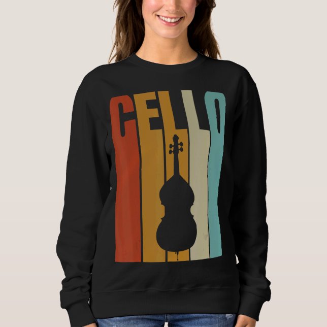 Retro Cello  Cool Cello Player Sweatshirt (Front)