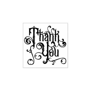 Retro Century Ornament Classic Thank you Rubber Stamp