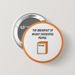 Retro Cereal Box Cartoon, Funny Pop Art Breakfast 2 Inch Round Button