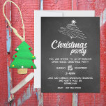 Retro Chalkboard Christmas Party Invitation<br><div class="desc">Christmas party invitation,  done in a old chalkboard look,  with a scribbled Christmas tree,  at the top. Personalize the custom text fields to suit your holiday party needs.</div>
