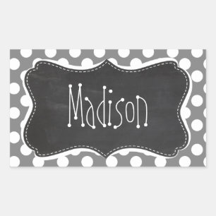 Retro Chalkboard; Dark Grey Polka Dots Sticker