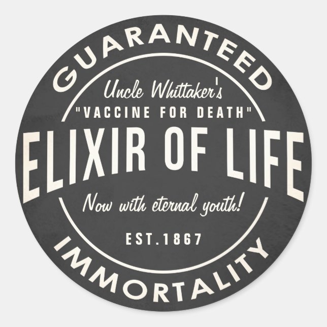 Retro chalkboard Elixir of life potion sticker (Front)