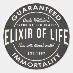 Retro chalkboard Elixir of life potion sticker