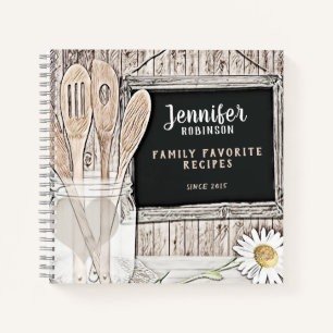 Retro Chalkboard, Mason Jar and Daisy  Notebook