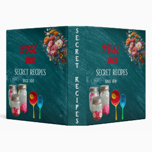 Retro Chalkboard, Mason Jar & Daisy Cookbook Binder