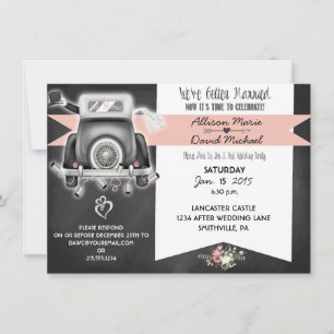 Retro Chalkboard Post Mariage Fête Invitation