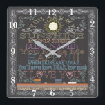 Retro Chalkboard You Are My Sunshine Clock<br><div class="desc">Commemorate your  anniversary,  wedding,  engagement,  etc.,  with this custom personalized retro square clock. Makes a beautiful gift. Artwork by Amelia Carrie</div>