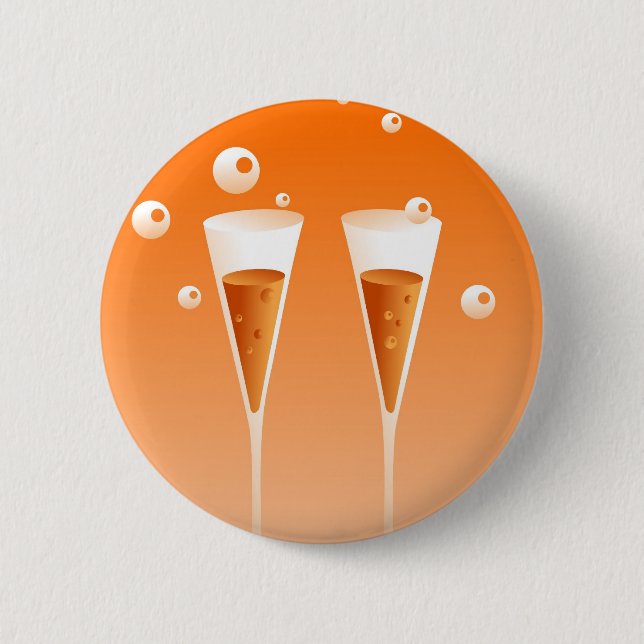 Retro Champagne 2 Inch Round Button (Front)