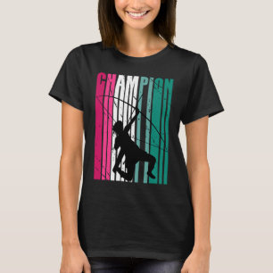 Retro Champion Of Archery Silhouette Colourful Tea T-Shirt