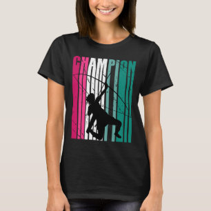 Retro Champion Of Archery Silhouette Colourful Tea T-Shirt