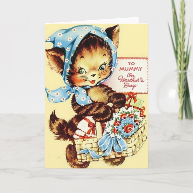Retro Chat à la carte mère de maman (Devant)