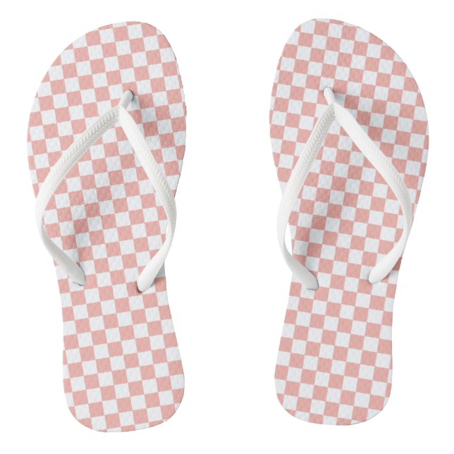 Retro Check Pink Groovy Flip Flops (Footbed)