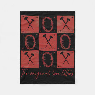 Retro Checked Valentine The Original Love Jesus Va Fleece Blanket