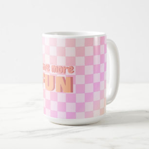 Retro Checkerboard Peach Fuzz Pink Gradient Coffee Mug